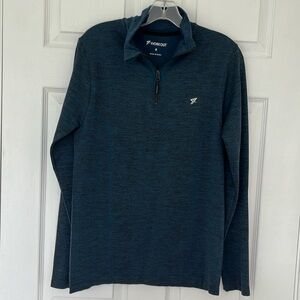 Men’s Primark Workout brand 1/4 zip sports top in blue heather color.